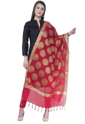 A R SILK Red Color Vns Big Gola Dupattas and Chunnis