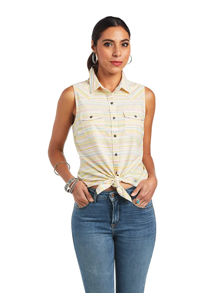 Ariat 10040509 Womens Sleeveless Jasmine Shirt Yarn Dye Jacquard Stripe