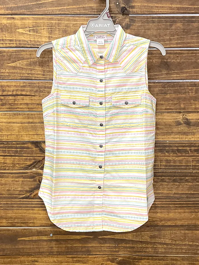 Ariat 10040509 Womens Sleeveless Jasmine Shirt Yarn Dye Jacquard Stripe