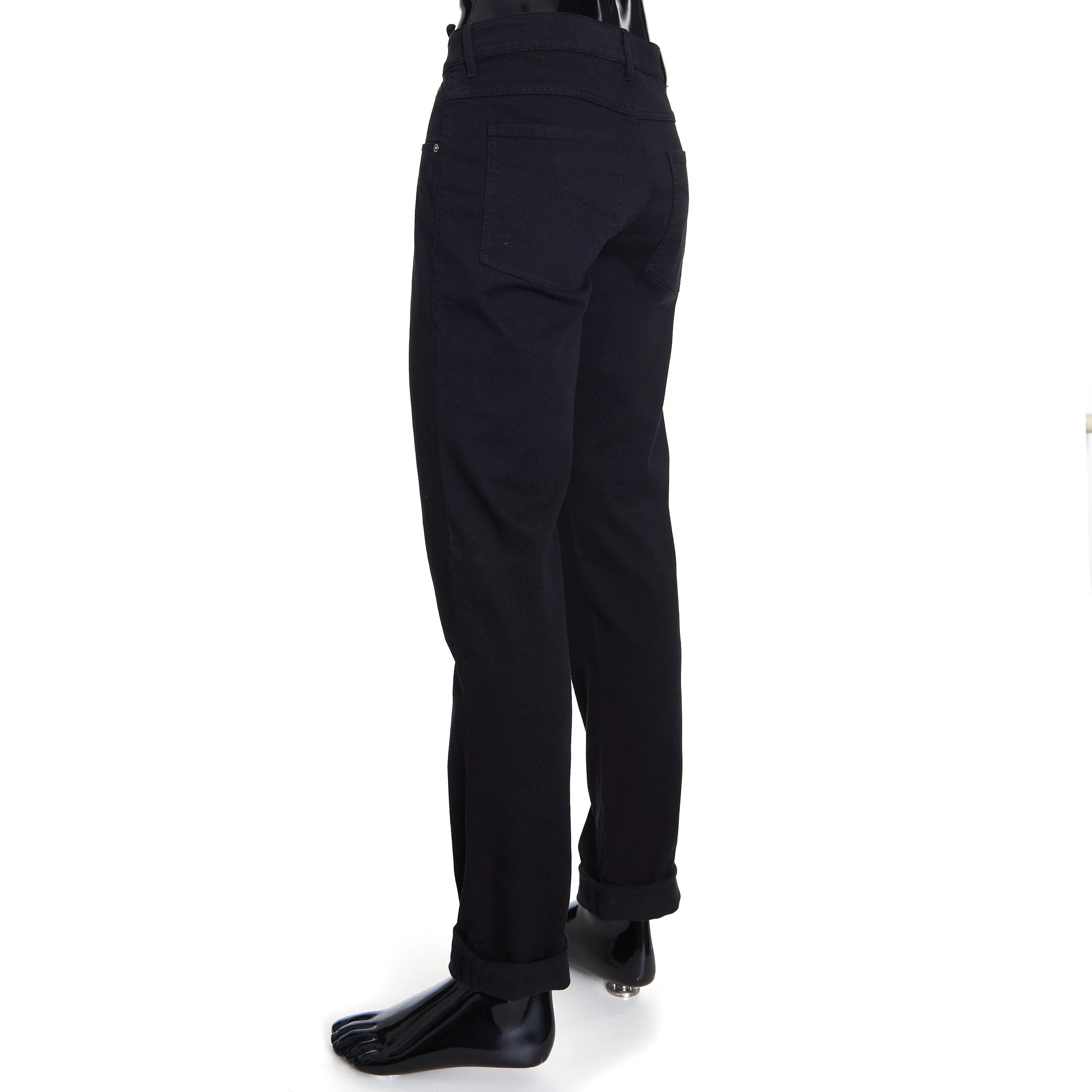 Black Stretch Denim Trousers - Slim Fit, Five-Pocket