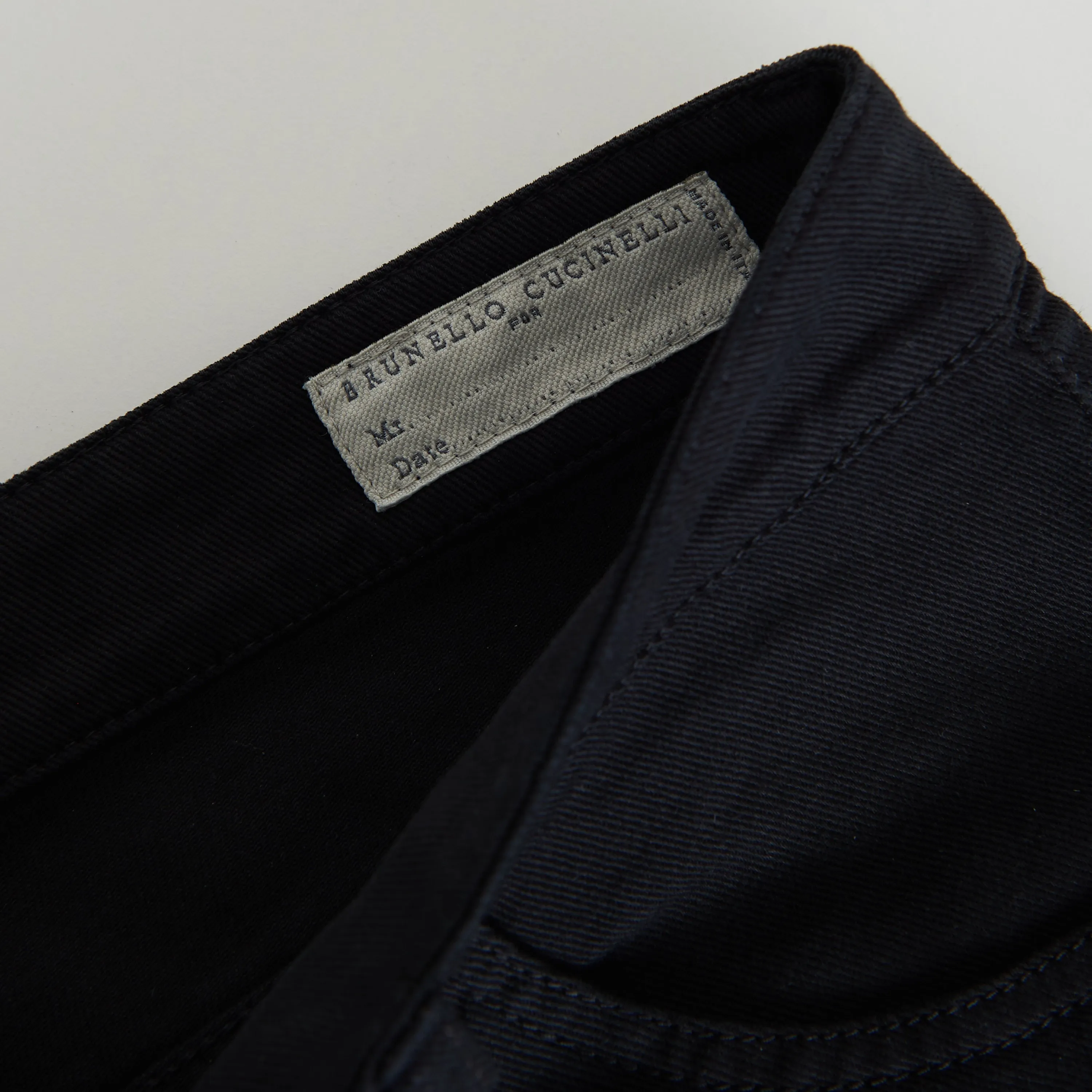 Black Stretch Denim Trousers - Slim Fit, Five-Pocket