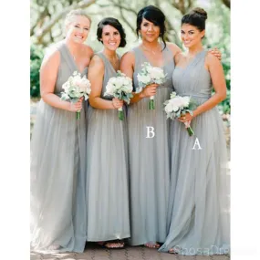 Convertible Soft Tulle Sage Green Long Cheap Bridesmaid Dresses Online, WG607