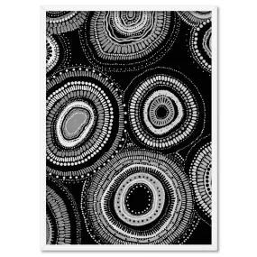 Dancing Bora Rings II B&W - Art Print by Leah Cummins