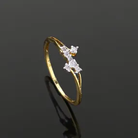 Estele american diamond and gold plated fancy stylish ring for women( non adjustable)