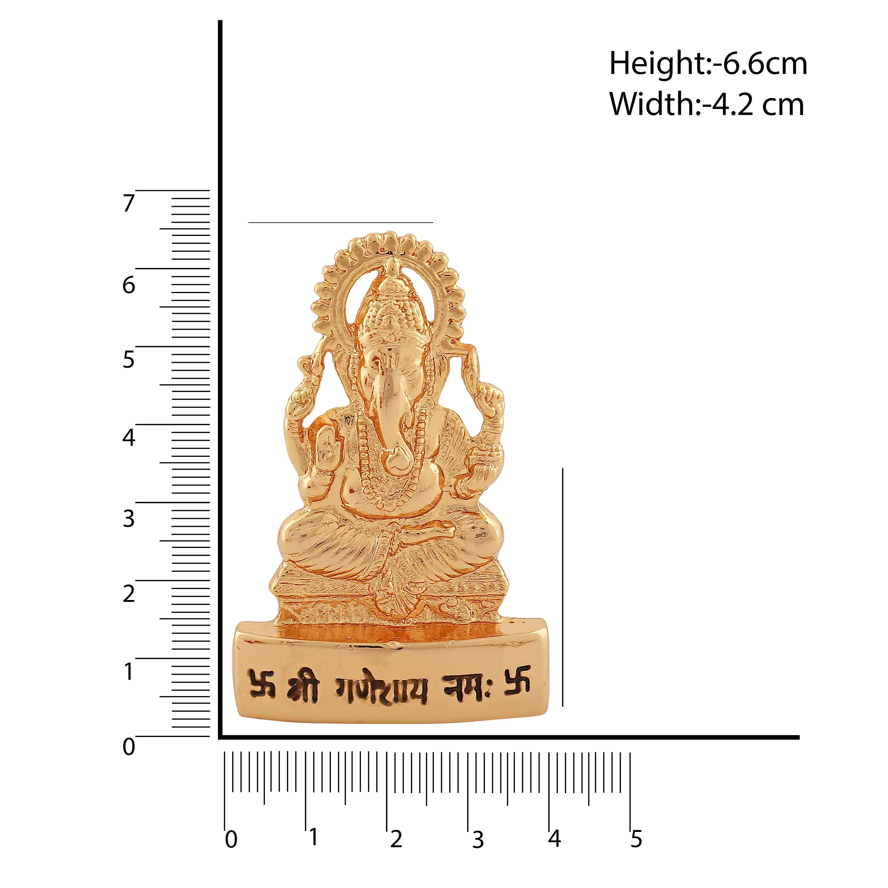 Estele Elegant Gold Plated Spiritual Lord Ganesh Idol for Gifts & House Warming/Home/Office Decors.