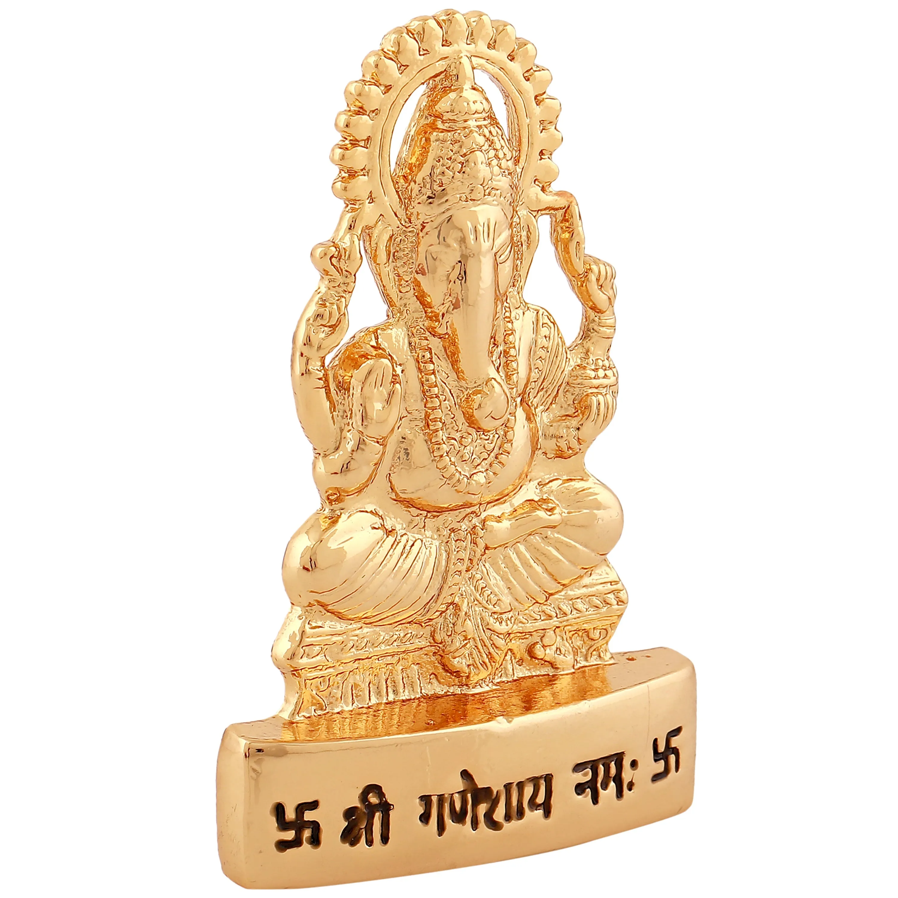 Estele Elegant Gold Plated Spiritual Lord Ganesh Idol for Gifts & House Warming/Home/Office Decors.