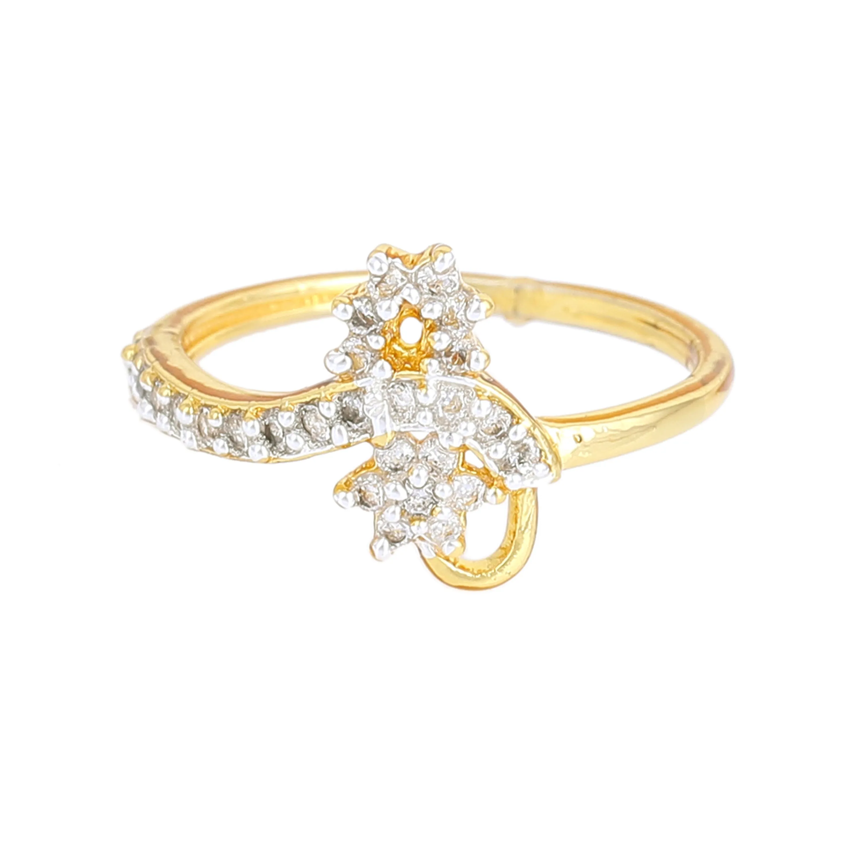 Estele Fancy american diamond studded floral designer ring for women ( non adjustable)