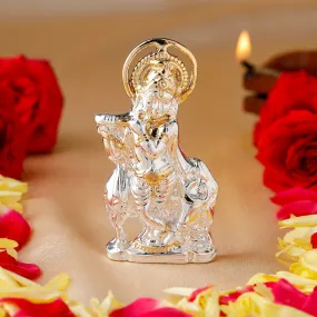 Estele Gold & Rhodium Plated Divine Bal Lord Krishna Idol for Home/Car Decor