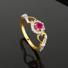 Estele Gold Plated CZ Eternal Ring for Women