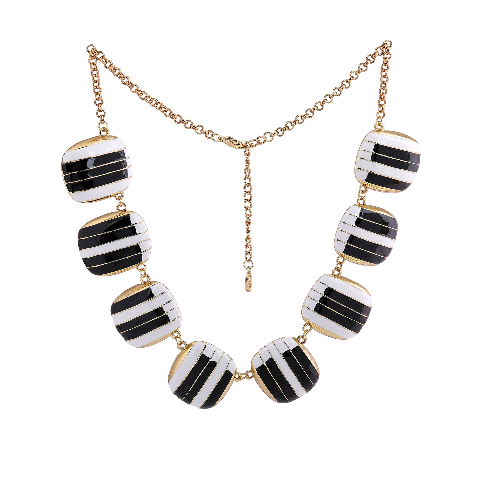 Estele - Piano enamel Gold Plated Necklace Set For Women