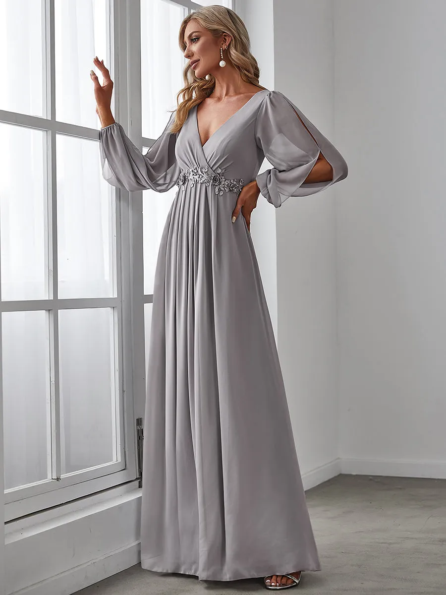 Floor Length Long Lantern Sleeves Wholesale Bridesmaid Dresses