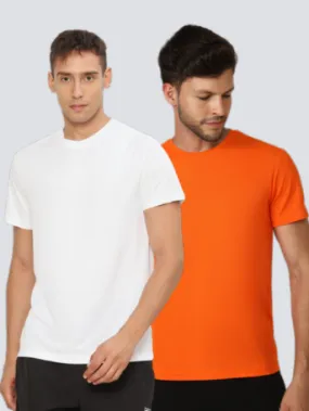 Hummel Budoc Mens T-Shirt Pack Of 2(White/Orange)