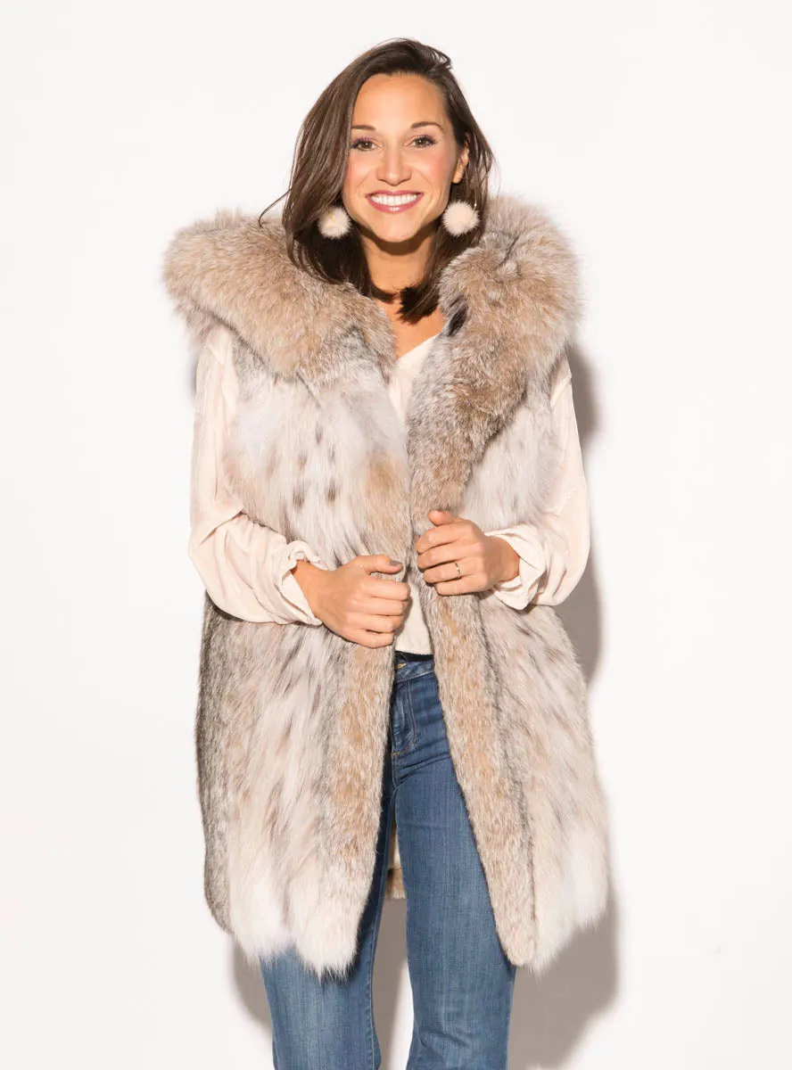 Lynx Fur Vest with Hood