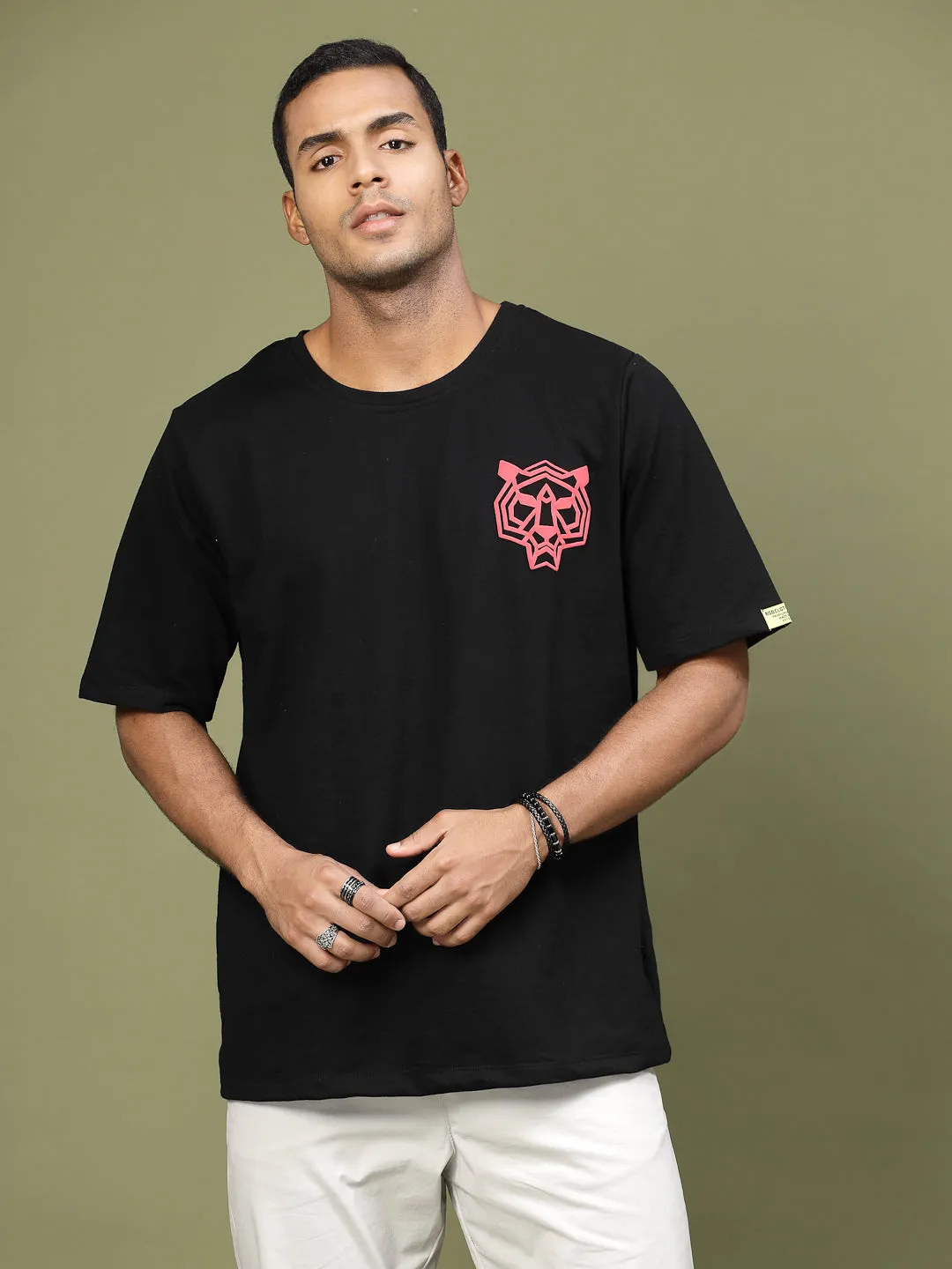 Majestic Tiger Puff Print Oversized T-Shirt