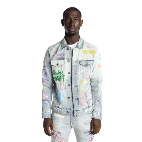 Multi Color Fashion Jean Jacket - Montauk Blue