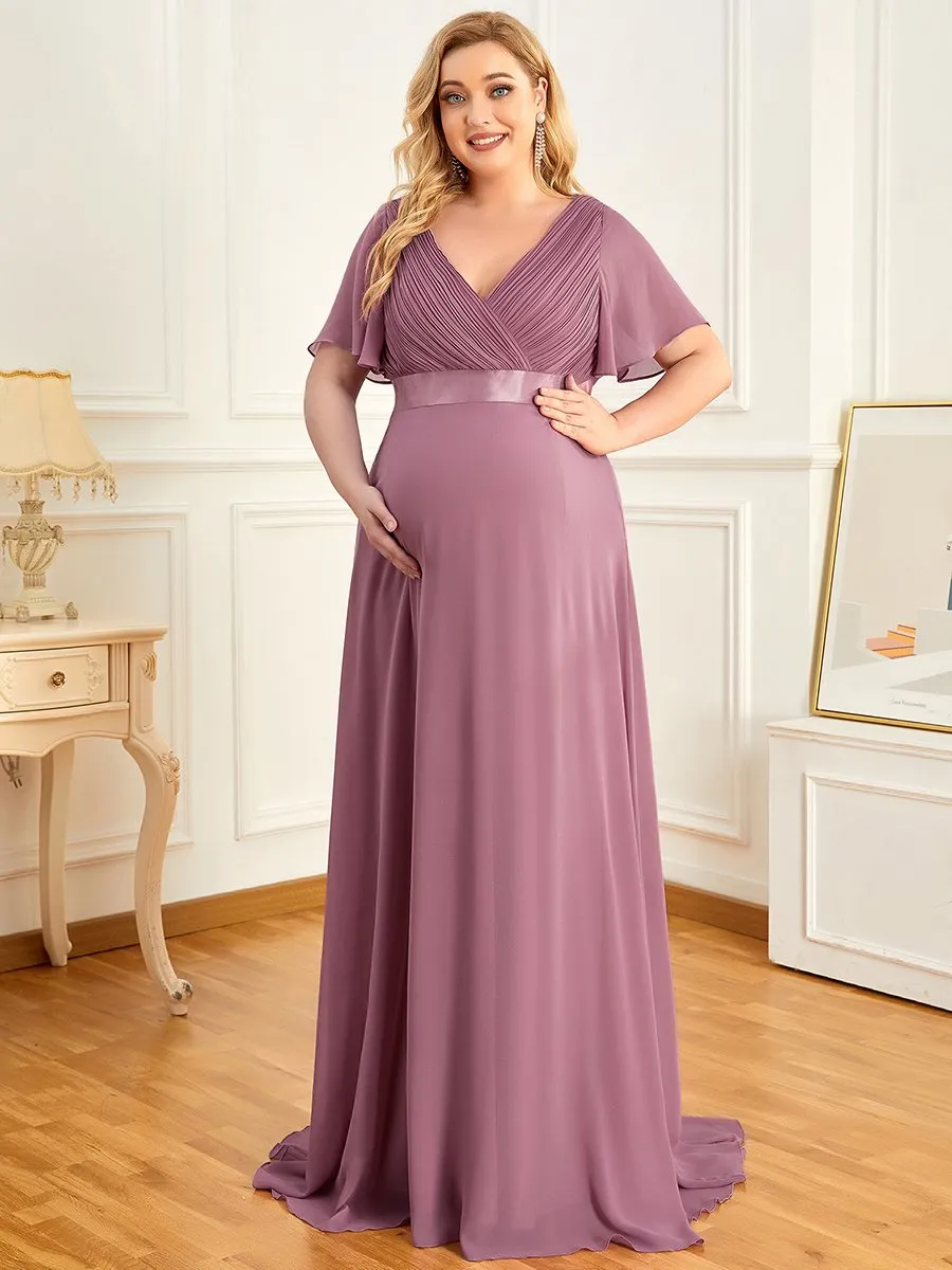 Plus Size Cute and Adorable Deep V-neck Wholesale Dress for Pregnant Women