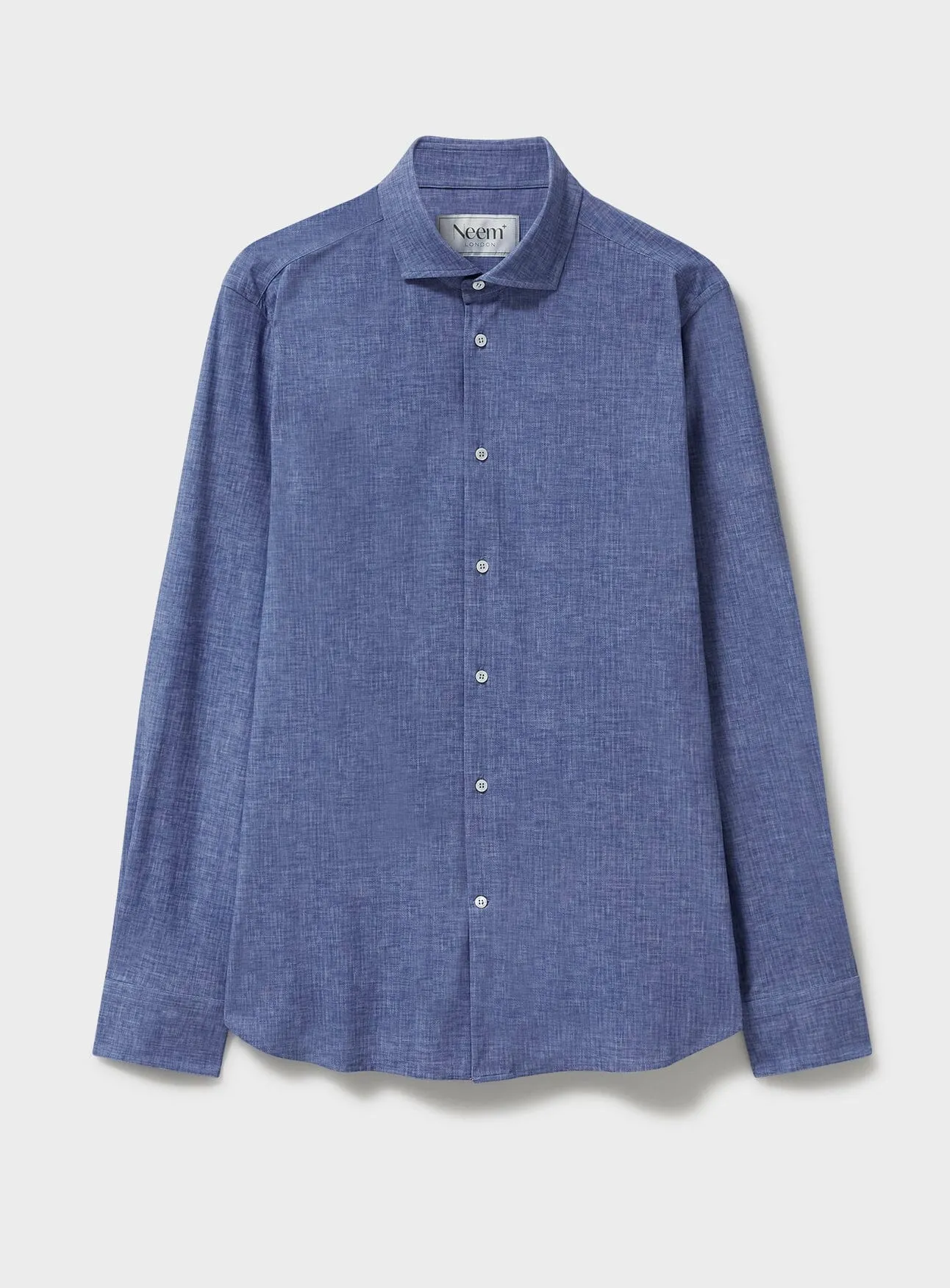 Recycled Italian Blue Slub Cut Away Comfort Shirt