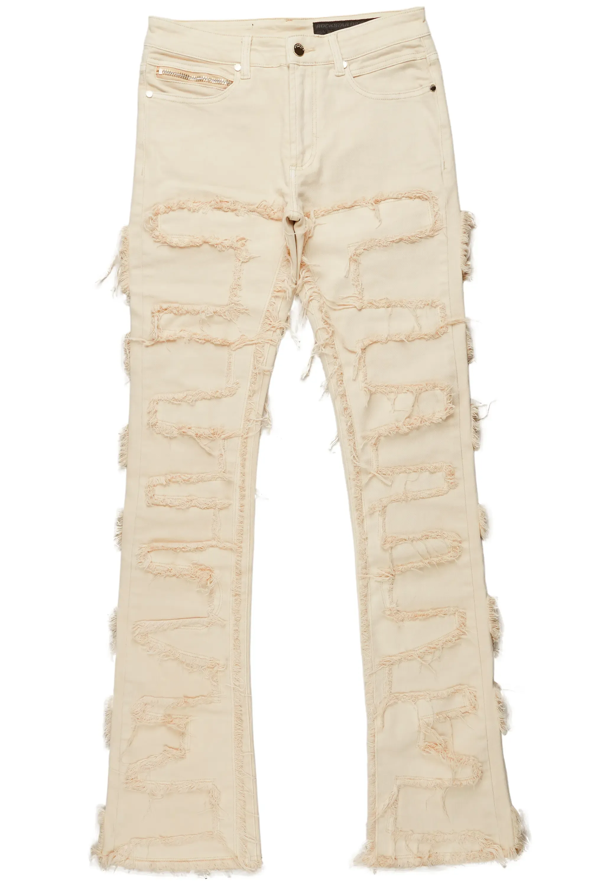 White Shake Stacked Flare Jean