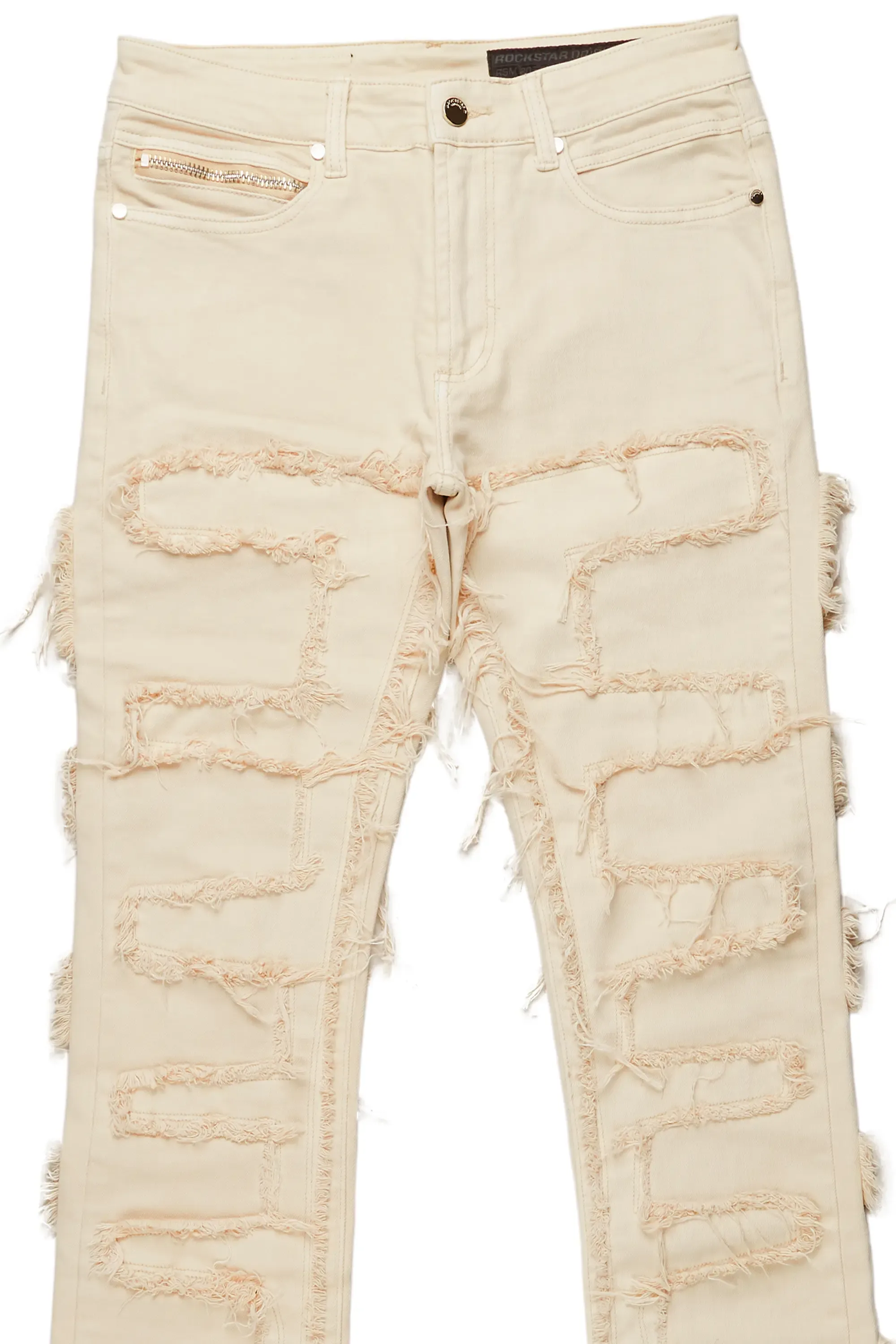 White Shake Stacked Flare Jean