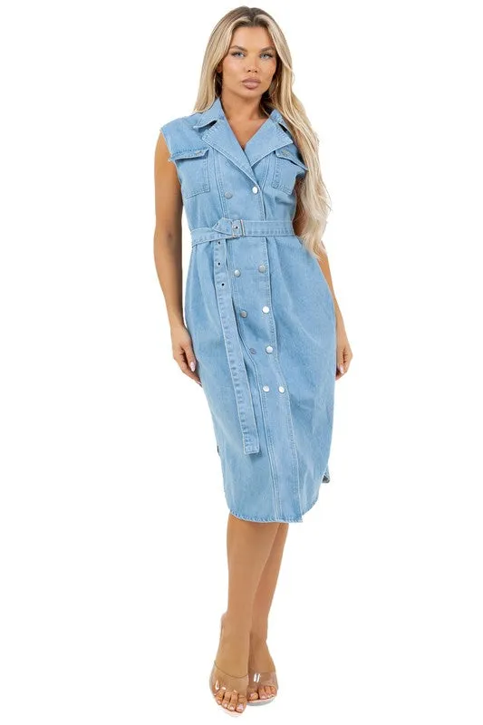 WOMEN SEXY DENIM VEST DRESS