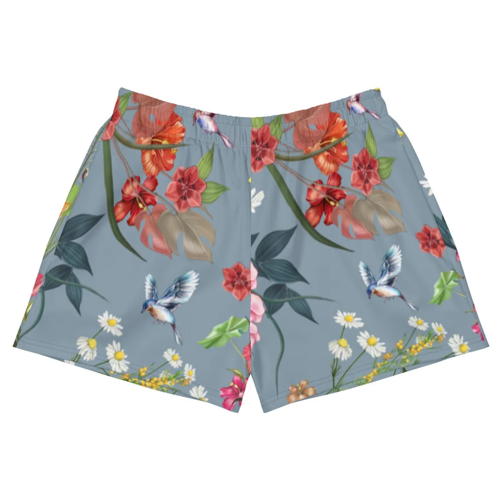 Women's Premium Floral Shorts- Blue