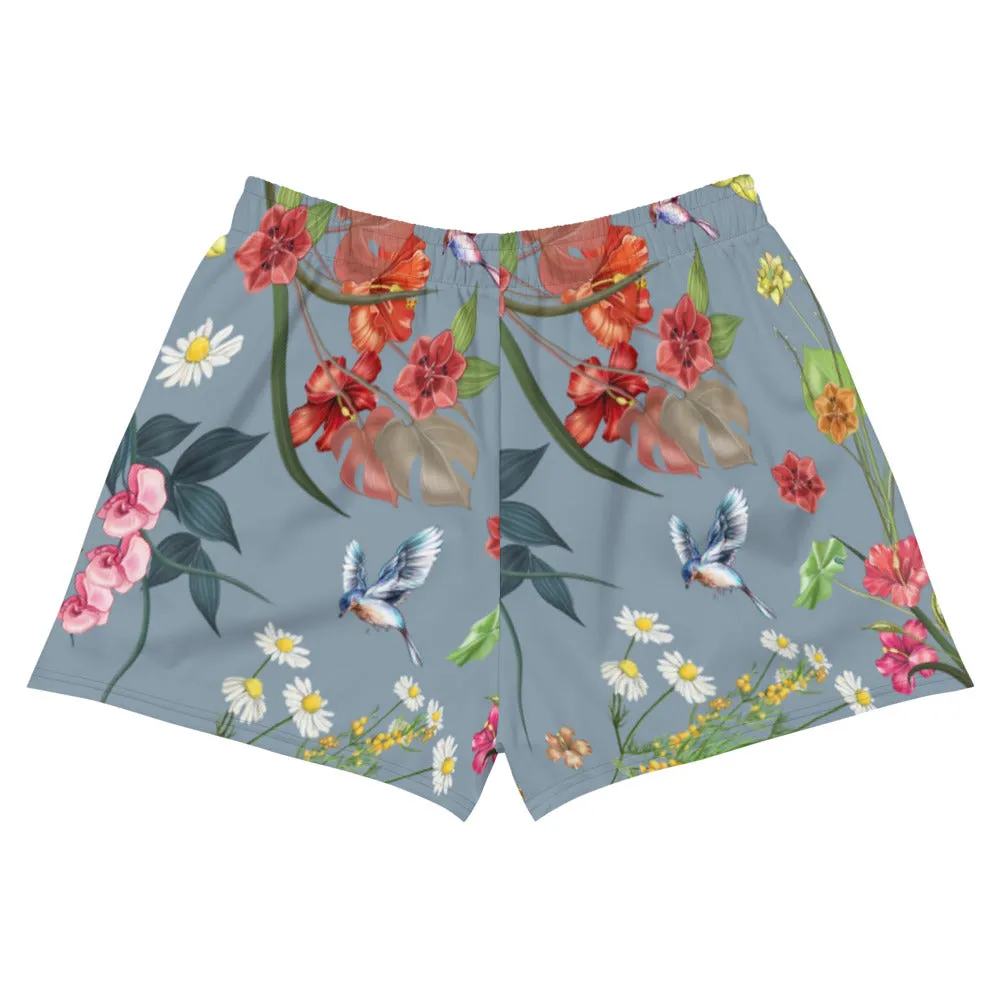 Women's Premium Floral Shorts- Blue